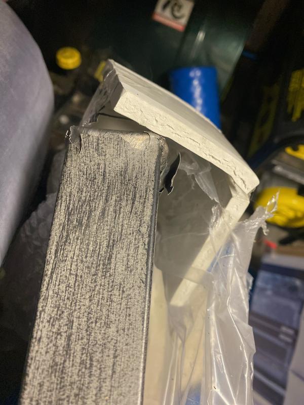 Damaged table top corner