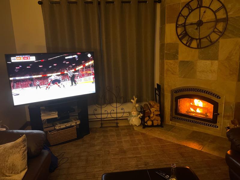 Yeah, I like a fire while watching hockey, please don't judge me..  (It was the Flames, so there)
