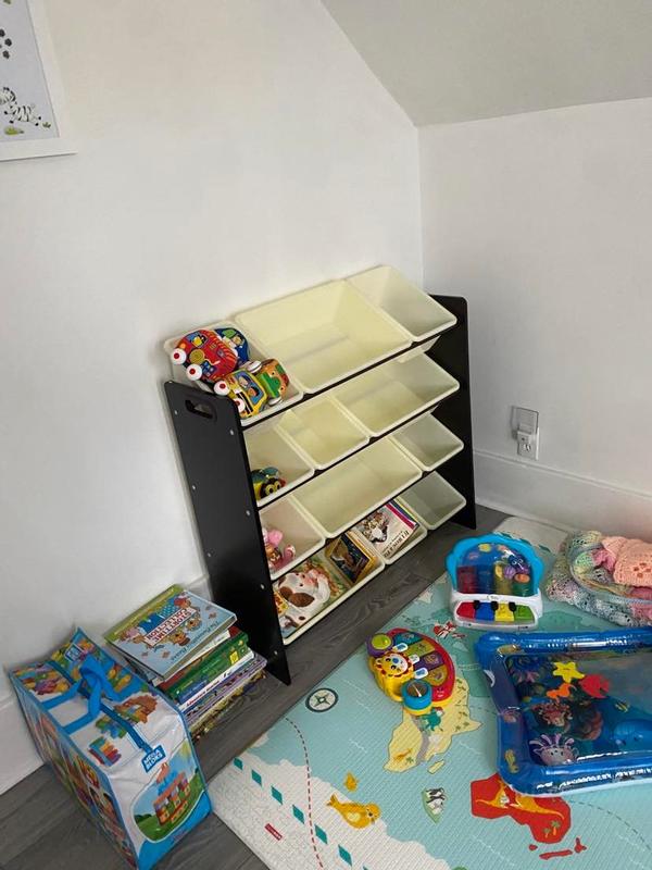 The gross colour of the bins compared to white walls