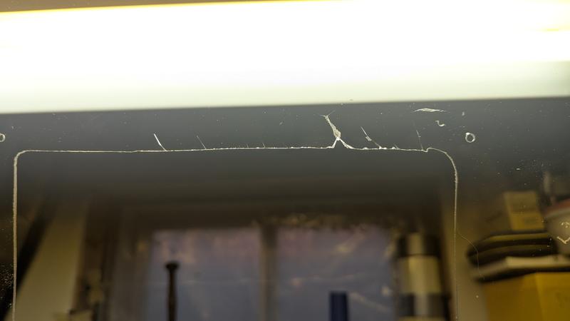 Blades shatter the plexiglass and do not cut cleanly.