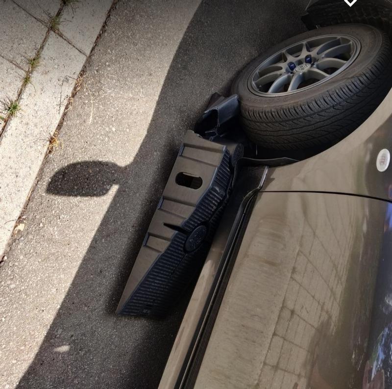 A 3500lb Mazda 3 on 16,000 pound ramps