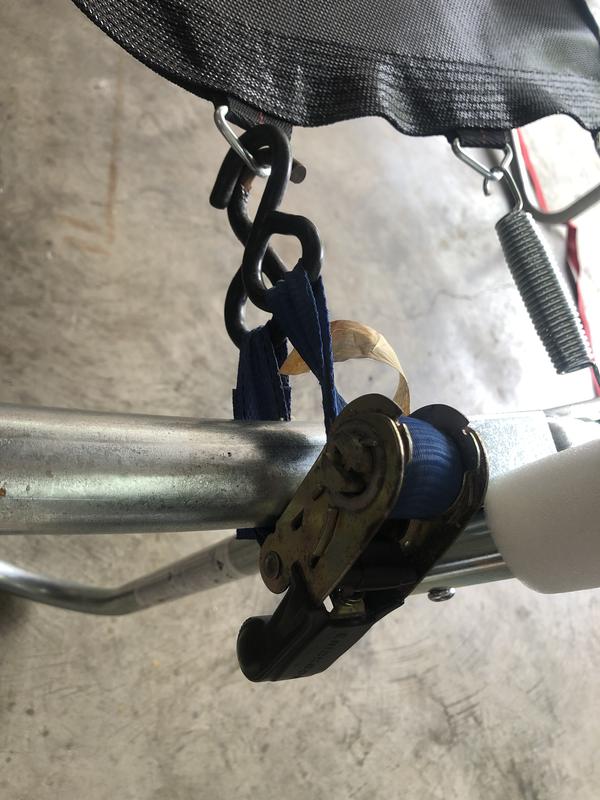 Ratchet straps helped as the small size is high resistance