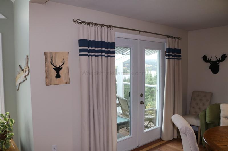 canvas curtains with latex painted stripes
