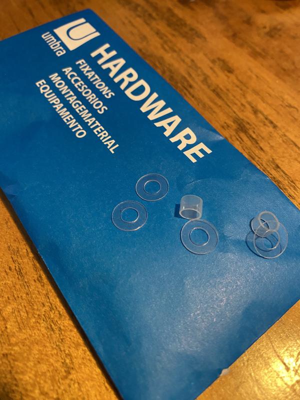 Clear plastic hardware easy to lose/miss