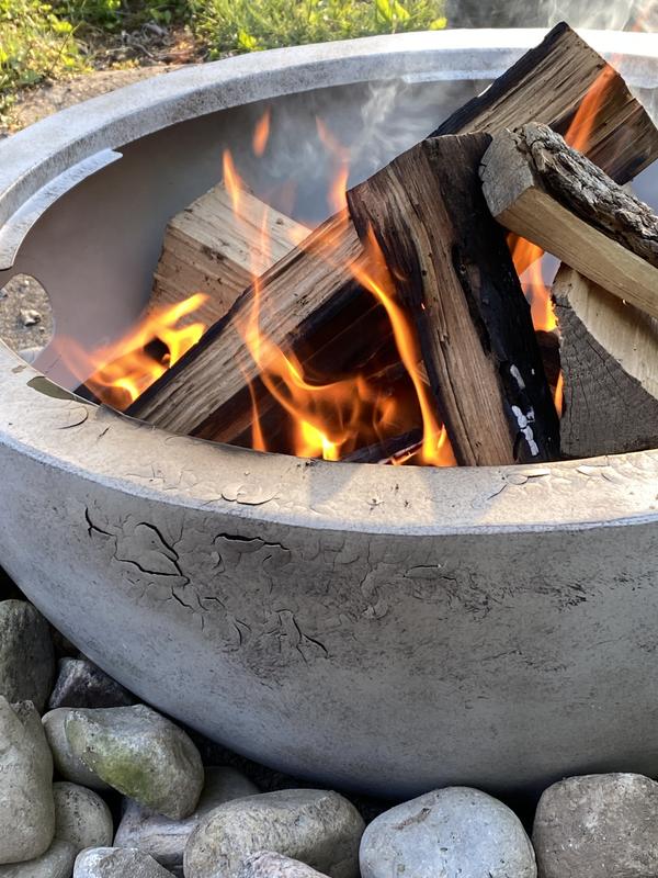 Paint crackled and flaked off.