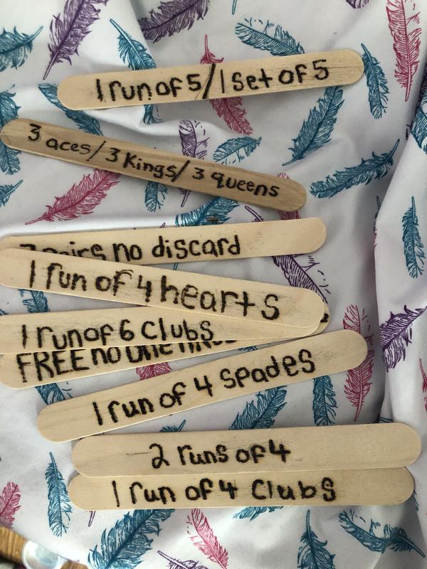 Styx rummy game the wood burner was perfect for writing in these pieces of wood.