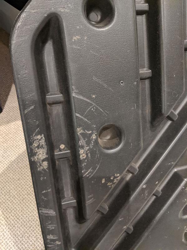 scratched up backboard