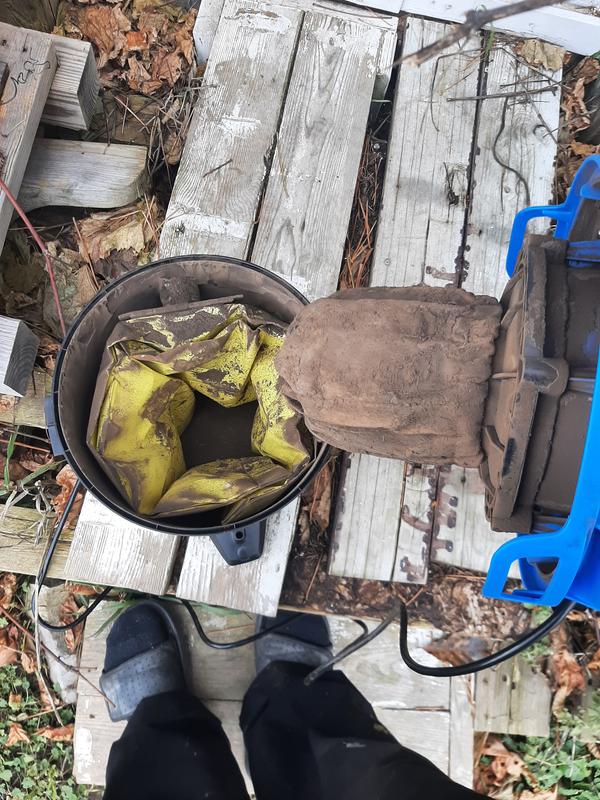Shop vac after pellet stove cleaning