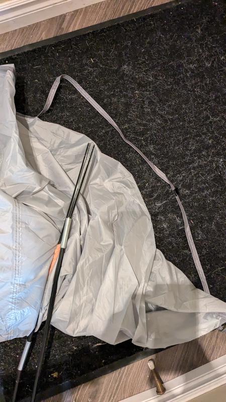 Ripped tent cover+ splitted tube