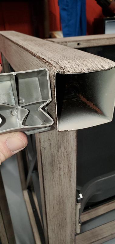 The leg of the chair is bent so bad, the plastic foot won't fit in.