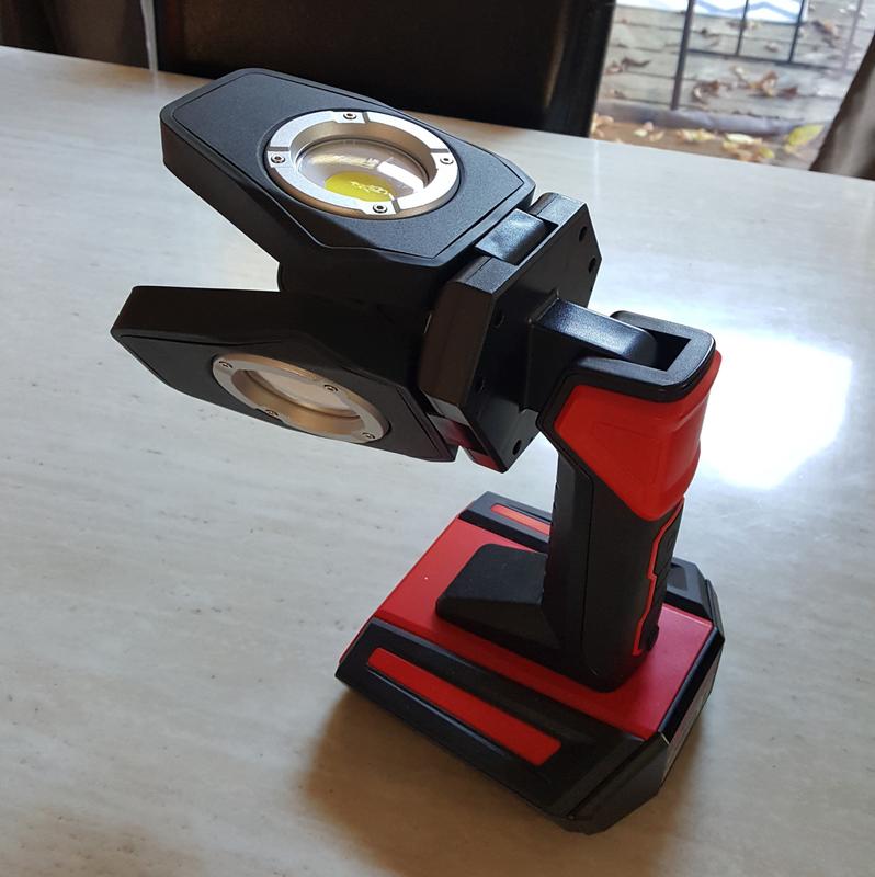 Large base plus good weight keeps the 90 degree head tilt sturdy on flat surfaces