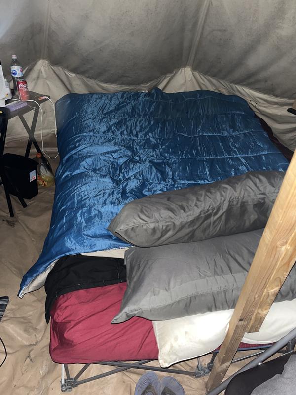 Ion a Bell Tent on  queen size bed