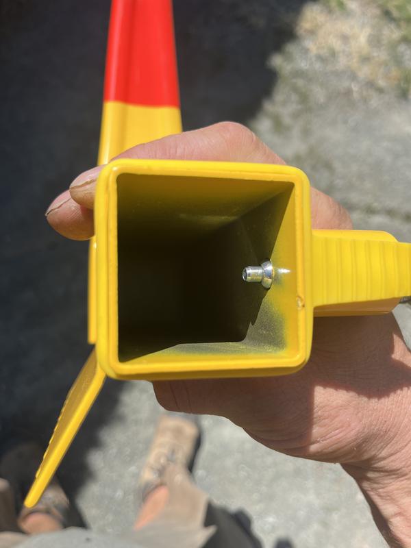 Lock mechanism pin is small / thin, way narrower than the hole it goes into