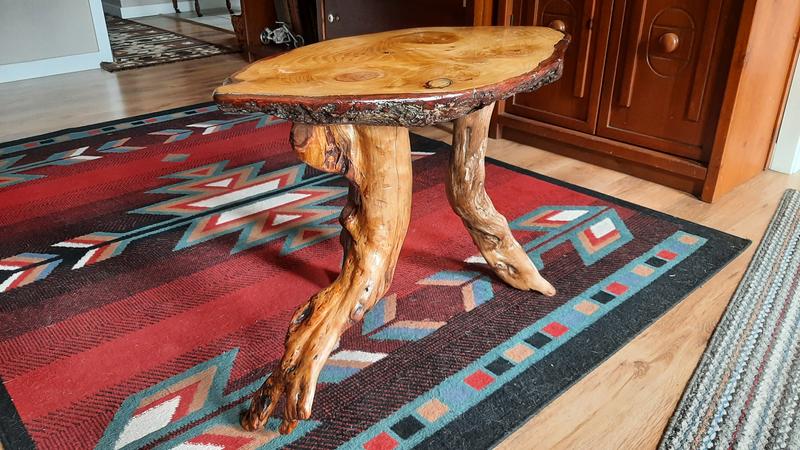 Nifty little maple burl table I made and the Metabo belt sander earned its keep with this one!