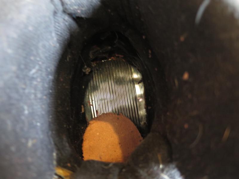 Soup can tin in place for heel support