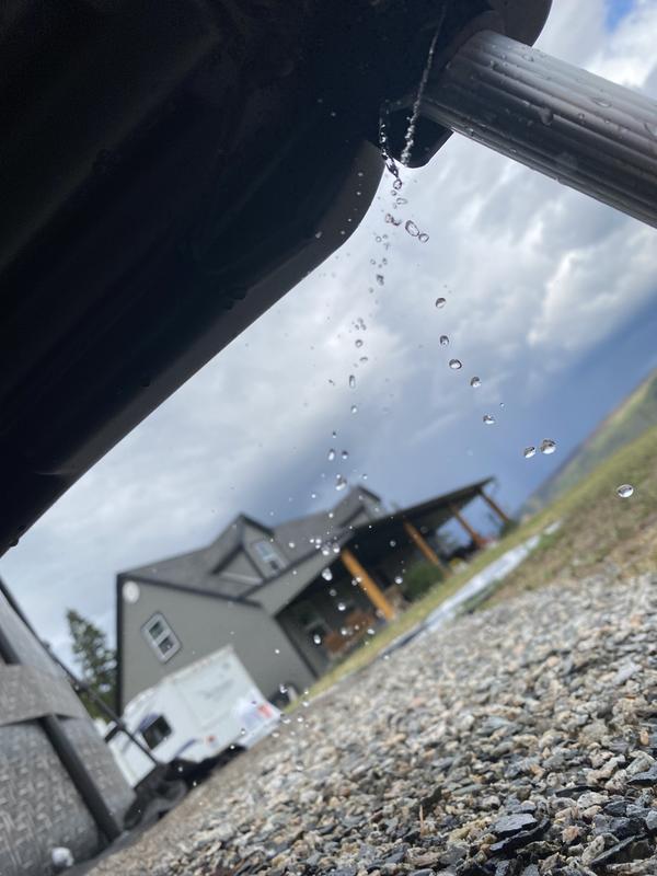 Leak pouring out of the leg