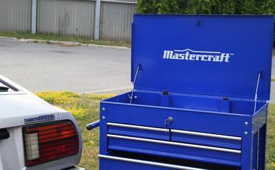 Mastercraft Rolling Mechanics Cart/Utility Cart w/ 4 Drawers, Black, 30-in