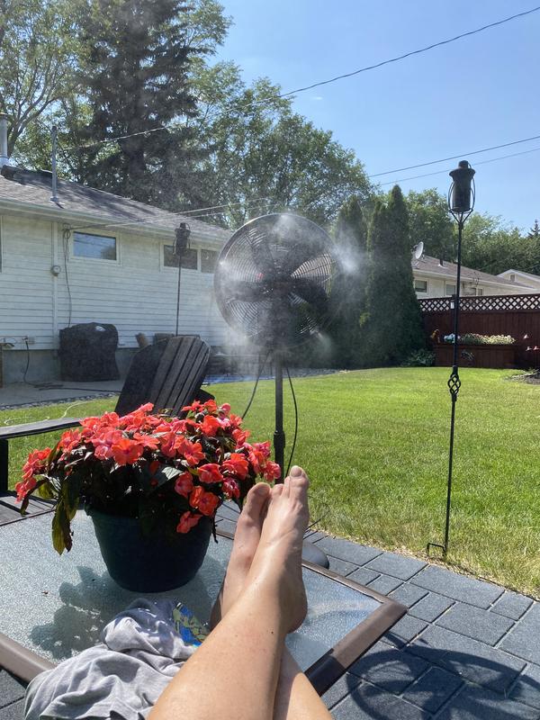 Plus 34 and loving this misting fan bigtime