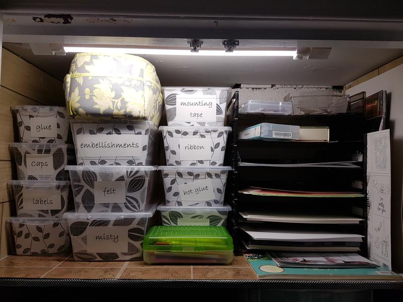 Inside of a crafting closet