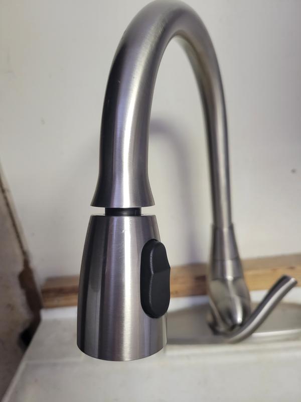 Gap between pull down head and faucet neck