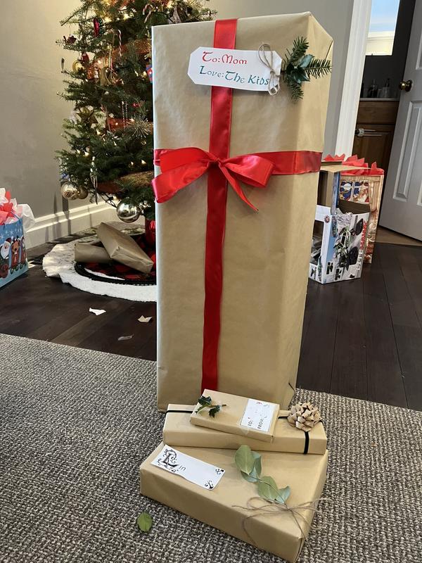 Same paper, but each gift done up a little different.