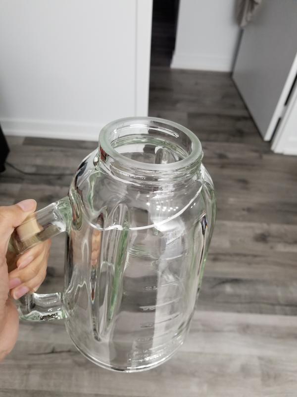 Crack at the bottom, around the jar.