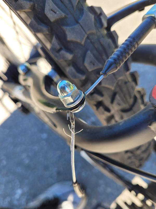 Rear brake cable broke