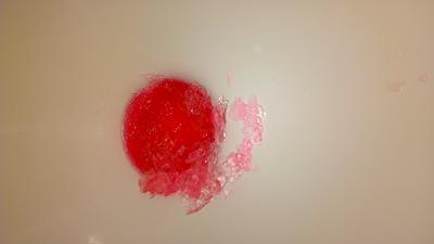 Frozen product in toilet bowl