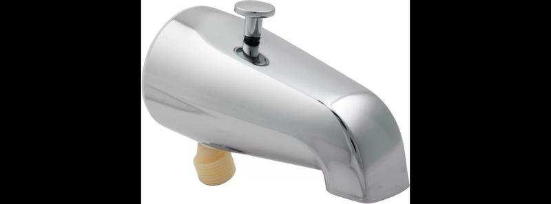 PlumbShop Slip-On Bath/Tub Spout, 1/2-in IP, Brushed Nickel