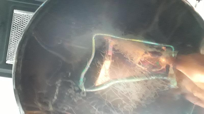 Putting on pot and bottom warped on frying pan.