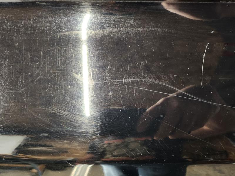 Before and after single pass with only compound.