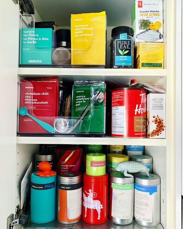 Great for organizing tea packets.