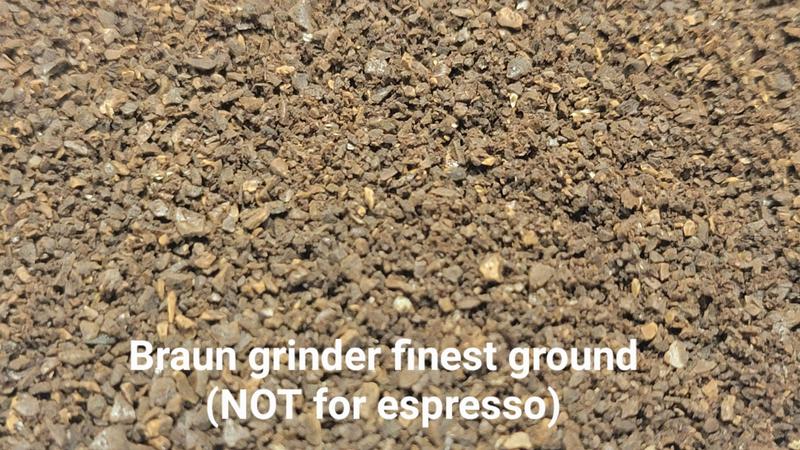 Braun burr grinder finest grain setting (#1)