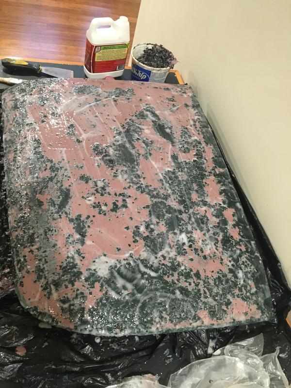 Second application, then covered in plastic