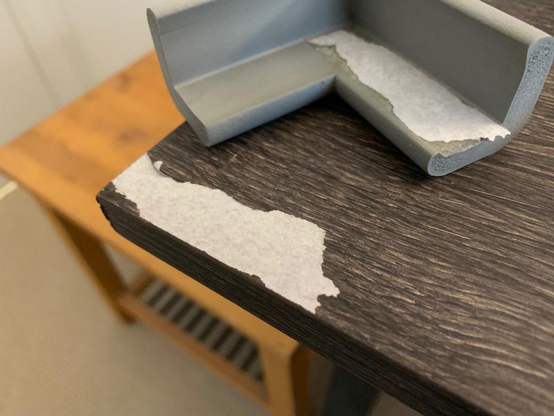 wood grain finish peeled away easily