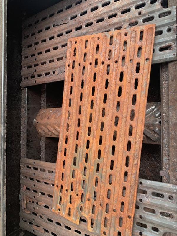 after first attempt at cleaning and removing chunks of loose metal