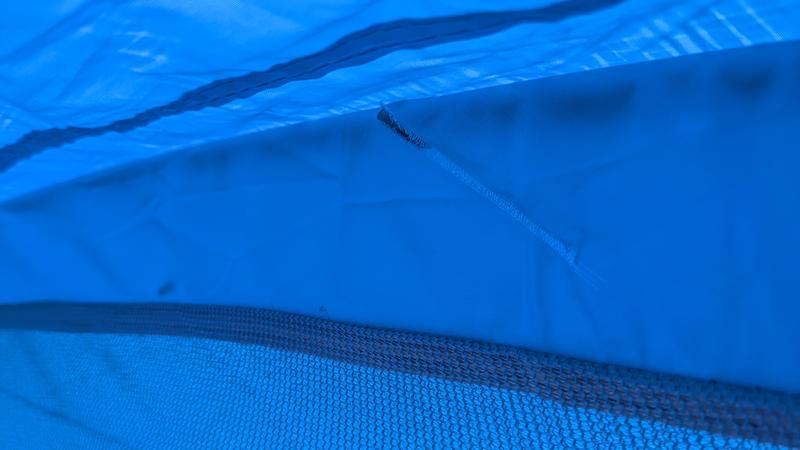 Ripped tent by simply putting the tube in