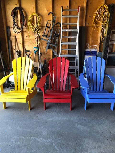 Three bright colours