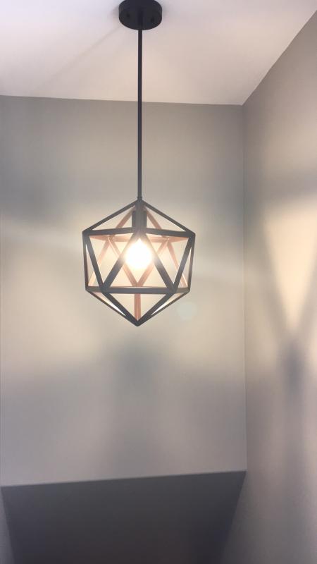 Pendant light over staircase