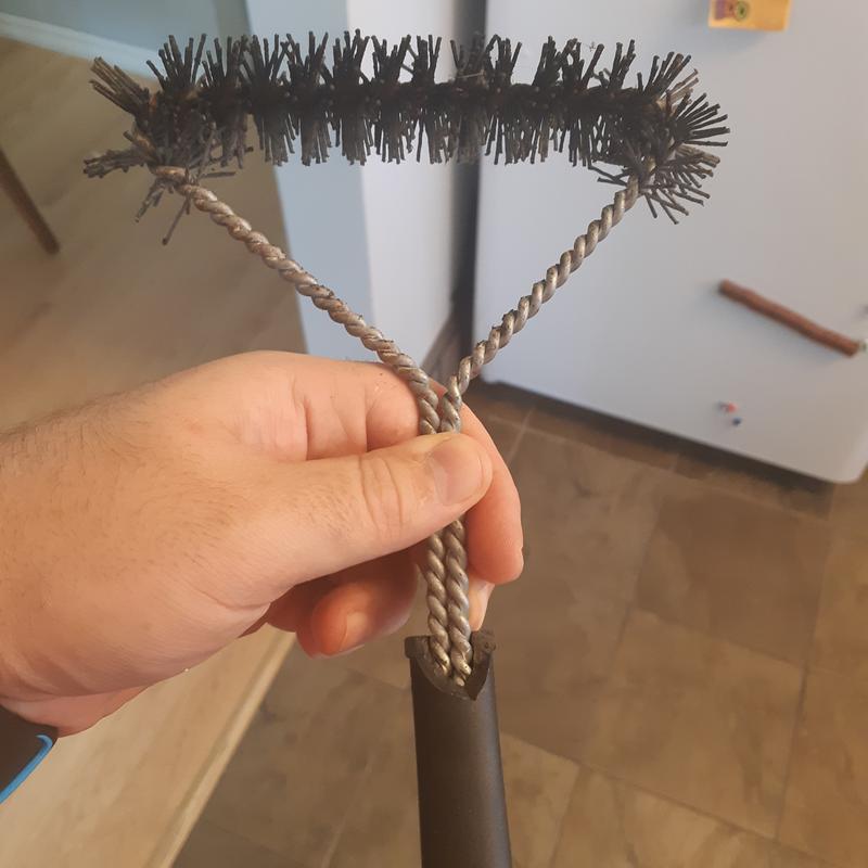 Wires inserted back into handle. Middle finger set to measure depth.