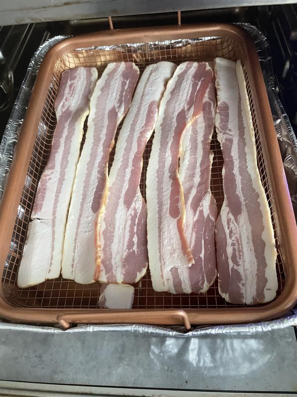 5 to 6 slices of bacon max.