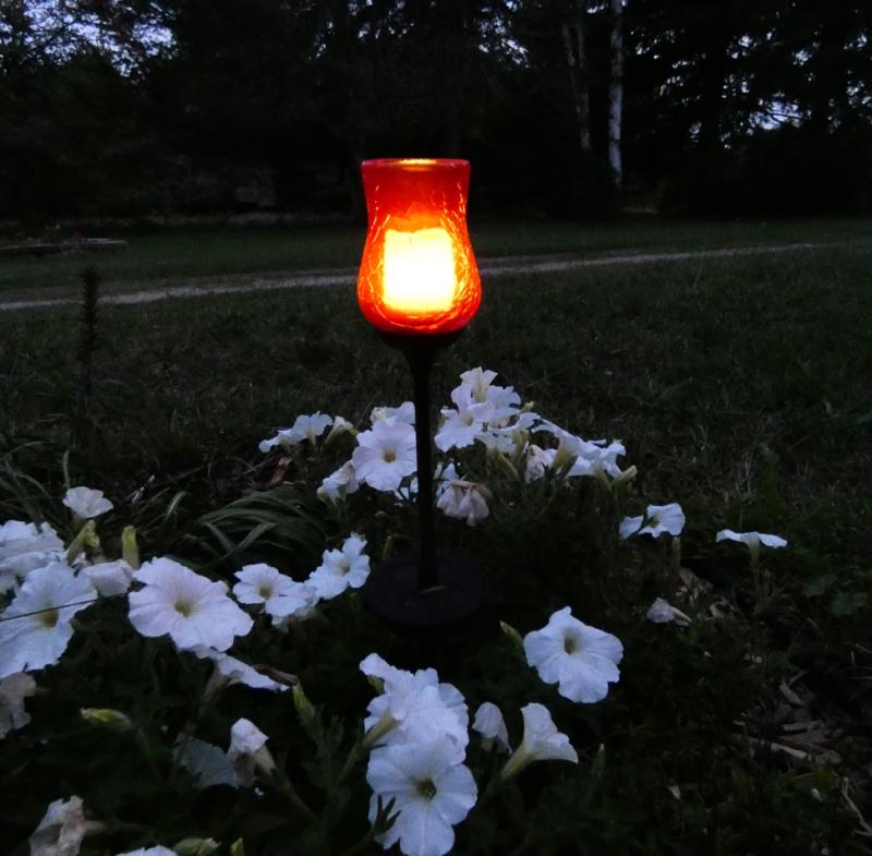 Fusion Crackle Candle Stake Light