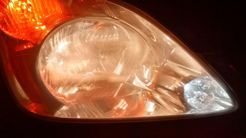 full headlight at night