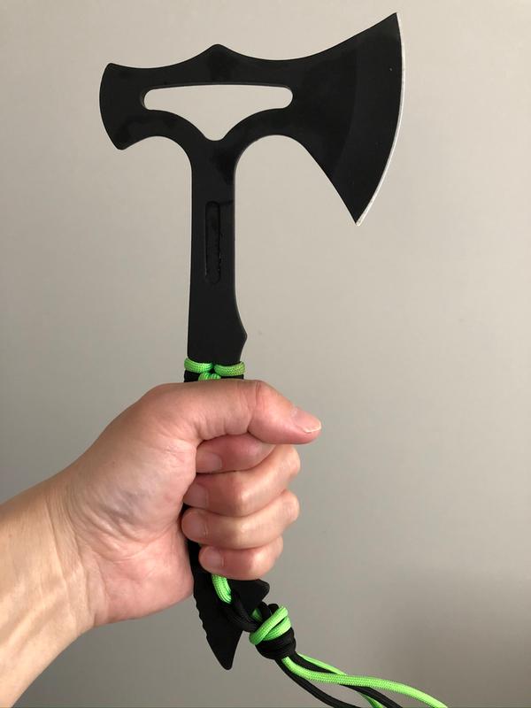 Hatchet in my hand, it's a little light for chopping.