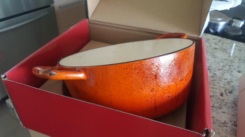 Enamel coming off handle and other areas - blackened after first use