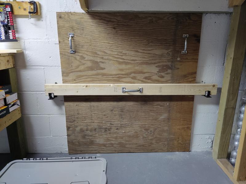 J brackets from two heavy duty corner braces.