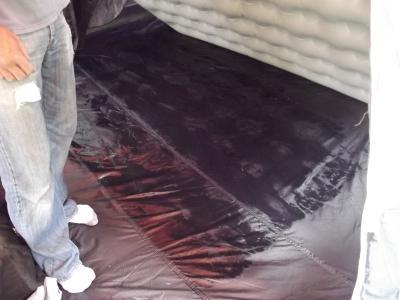 under the air mattress