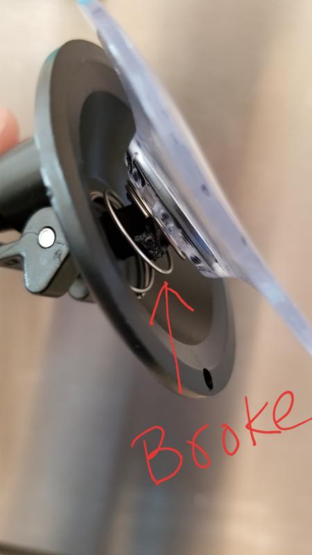 The plastic tab broke rendering the suction mechanism useless