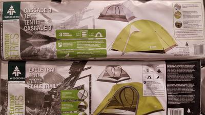 Woods Cascade 3-Season, 2-Person Camping Dome Tent w/ 2 Doors, Vestibules,  Rain Fly & Carry Bag