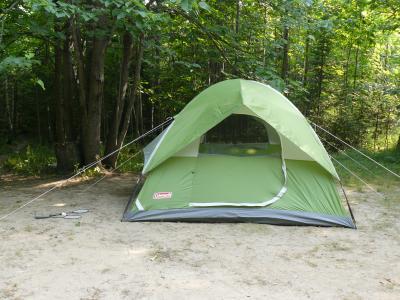 Tent set up on our campsite.